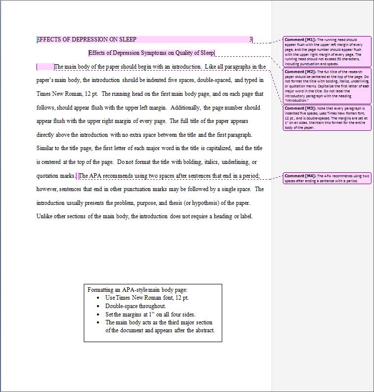 apa format without title page and abstract