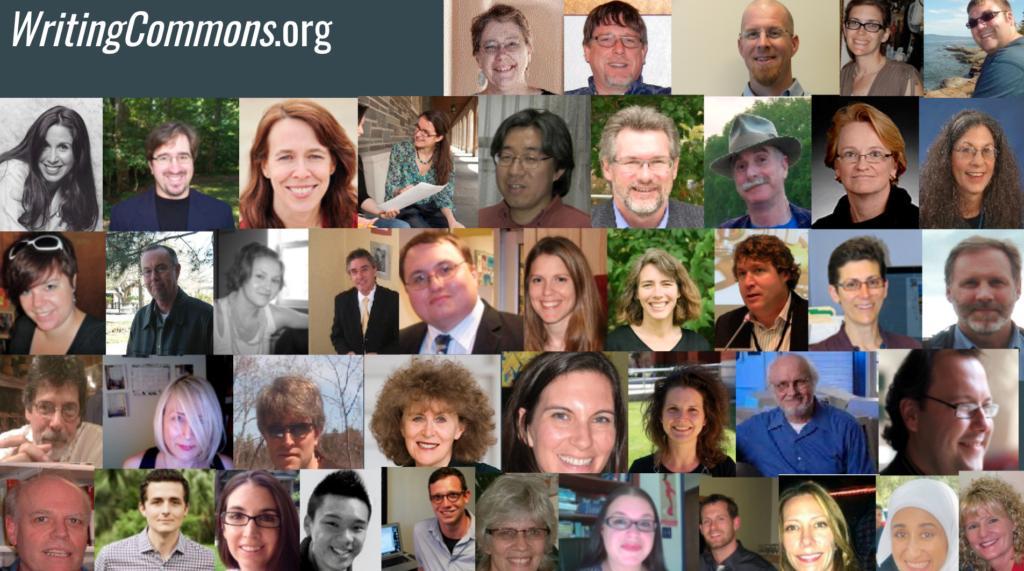 Photos of former Writing Commons editors. Pick of Writing Commons community contributors to the John Lovas Award and Distinguished Book Award
