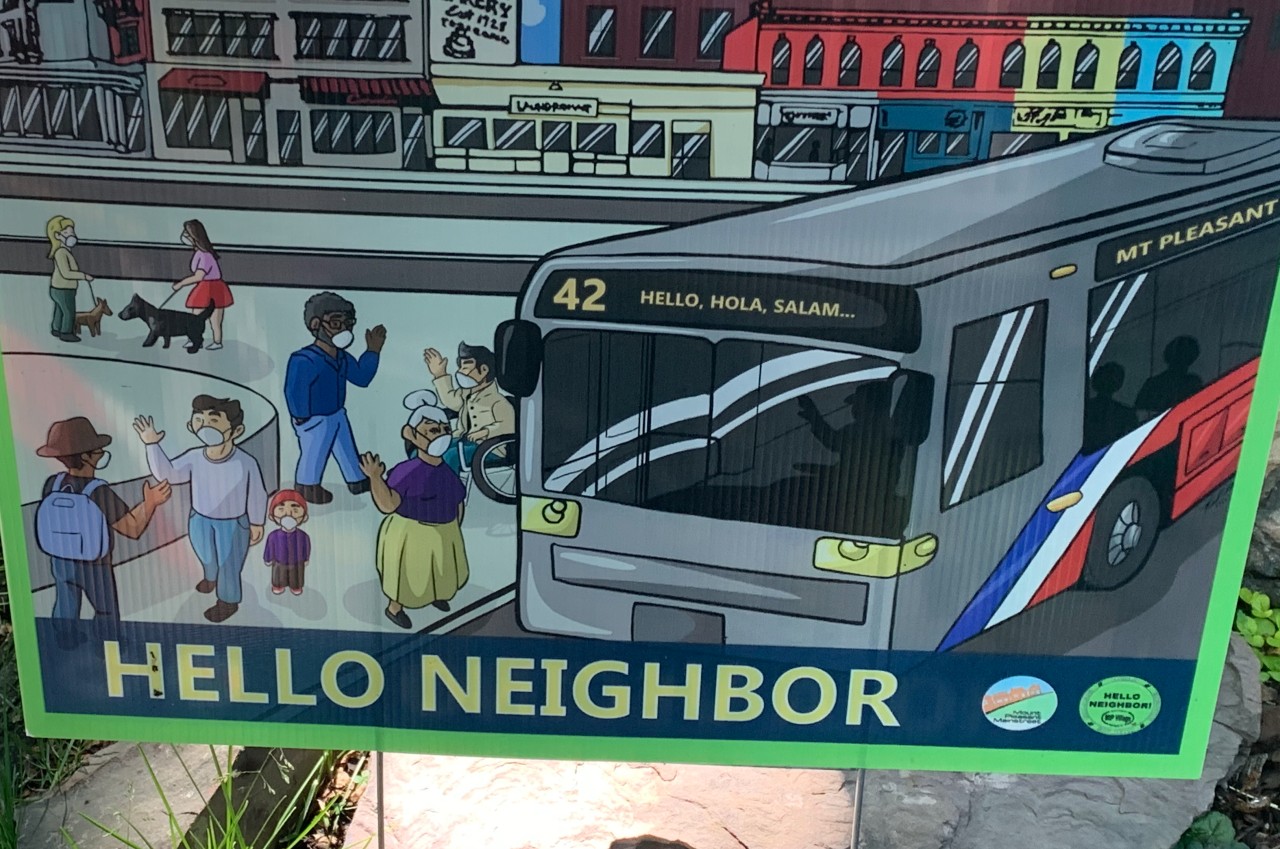 neighbor welcome sign for a Washington, DC neighborhood