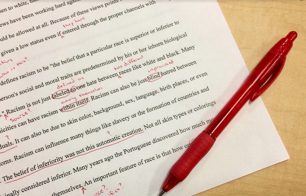 Conventionally, editing is imagined as the teacher's red pen and markup of documents.