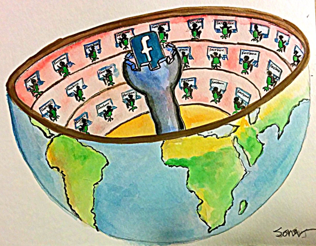 "Facebook as imagined by Jeremy Bentham: The Panopticon of Modern Age" by iLifeinicity C BY 2.0