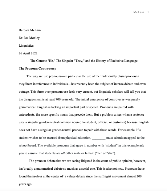 first page of essay mla format